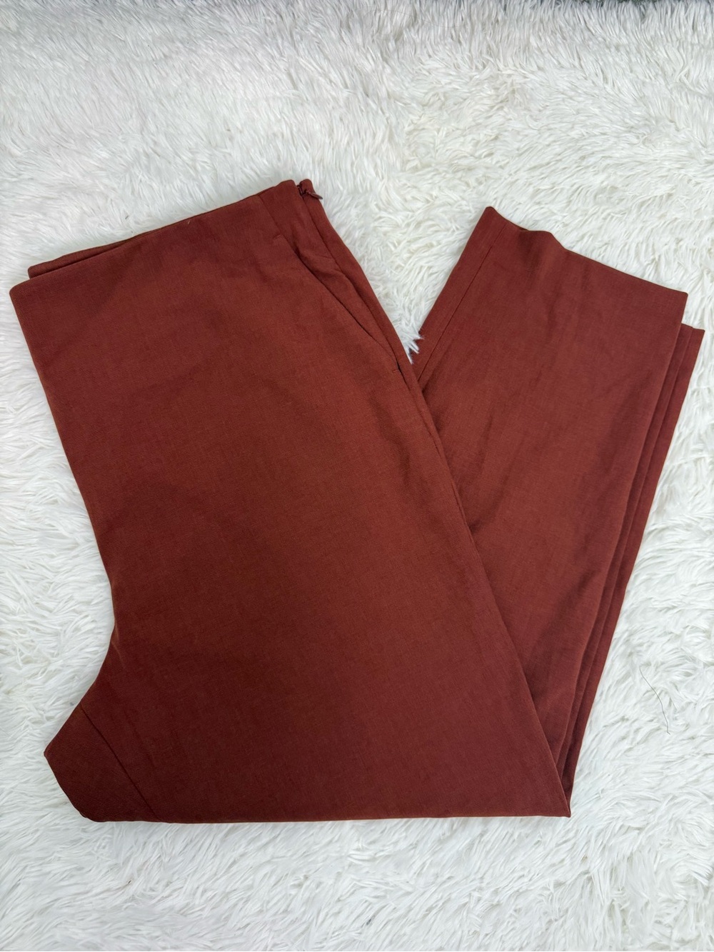 Ann Taylor The Ankle Curvy Pants Size 18 High Rise Rust Orange Stretch NWT